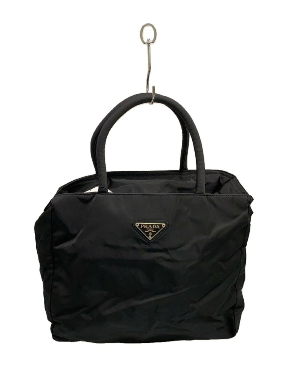 Prada Tessuto Tote Bag triangular logo emblem Black